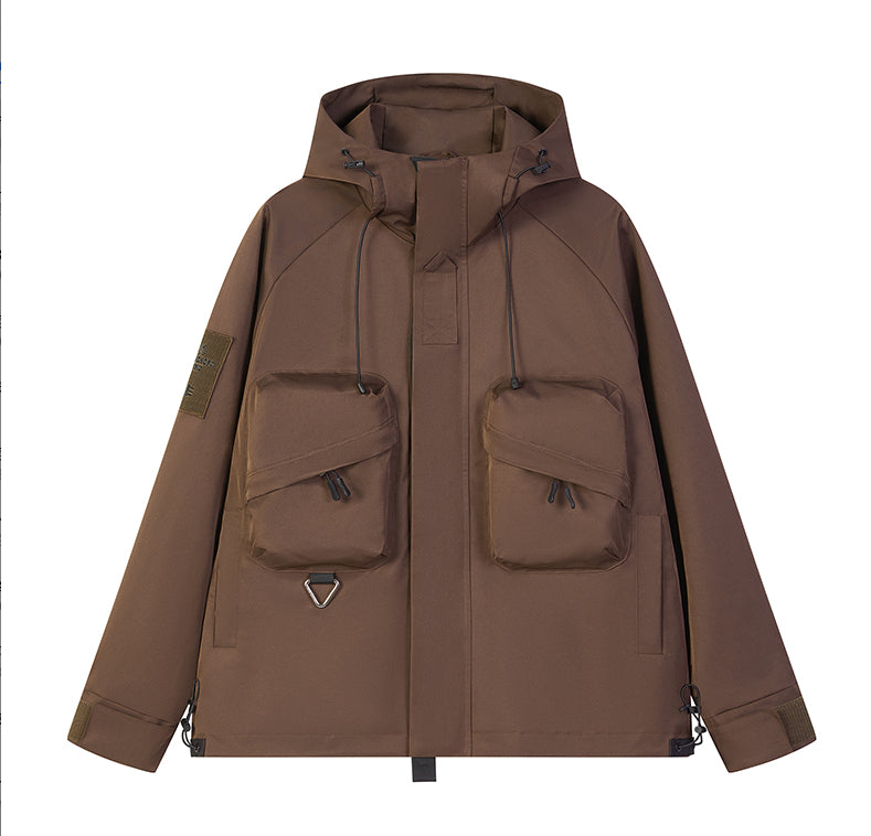Tooling Style Shell Jacket Coat And Trench Hoodie