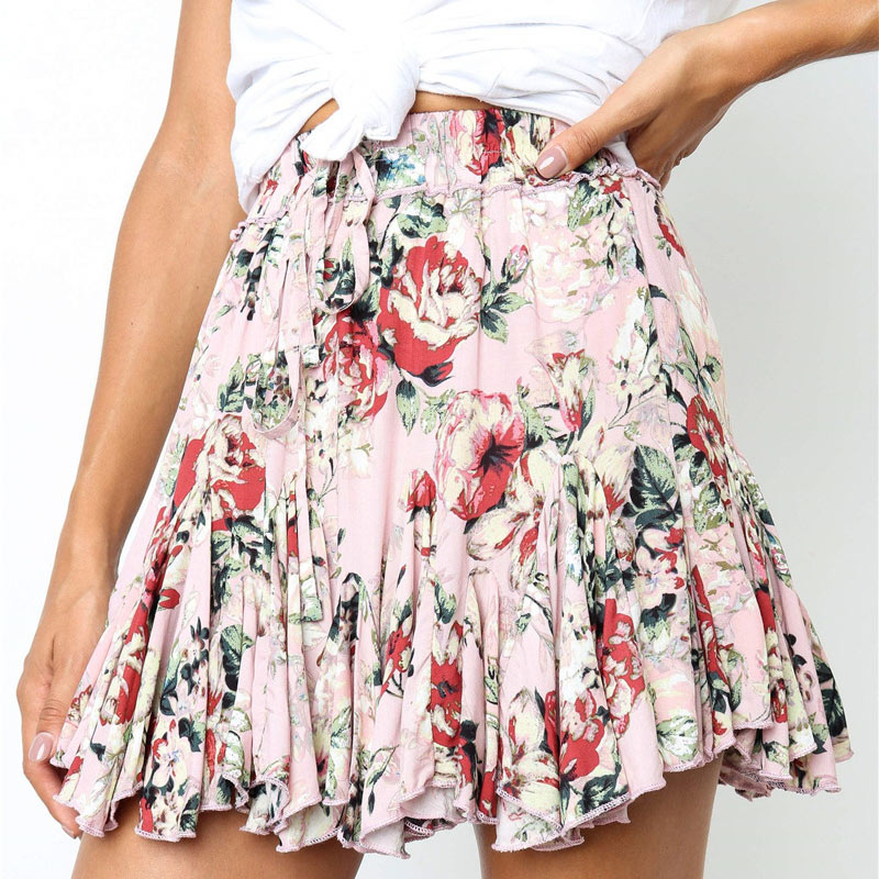 Printed pleated skirt
