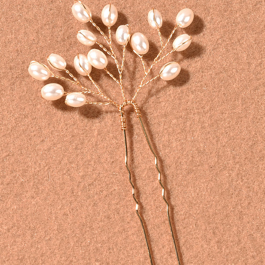 Handmade Pearl Hair Fork Bride Simple And Beautiful