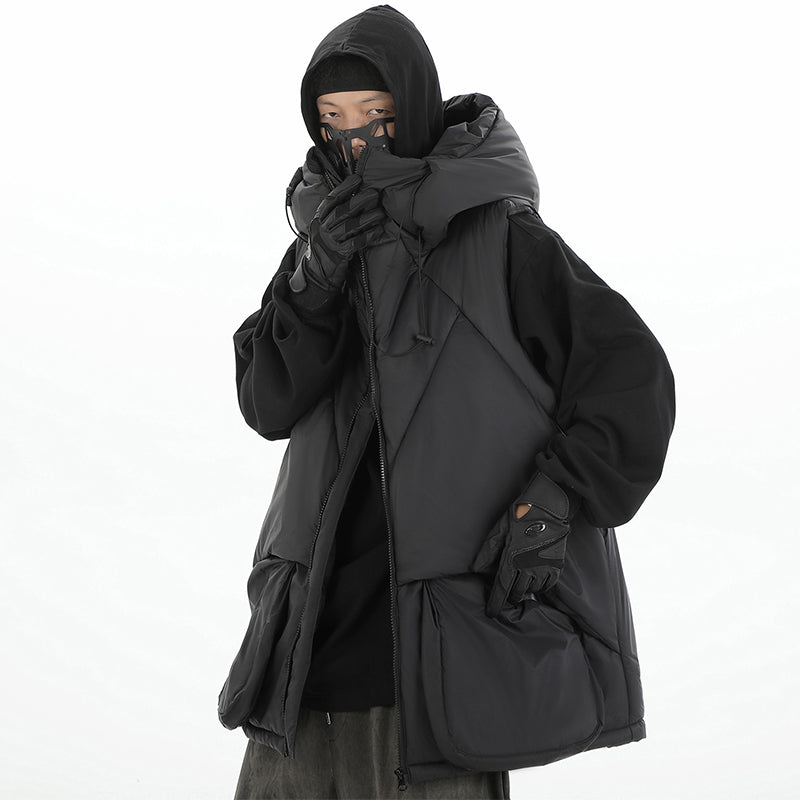 Winter New Functional Large Pocket Waistcoat Cotton-padded Coat Men