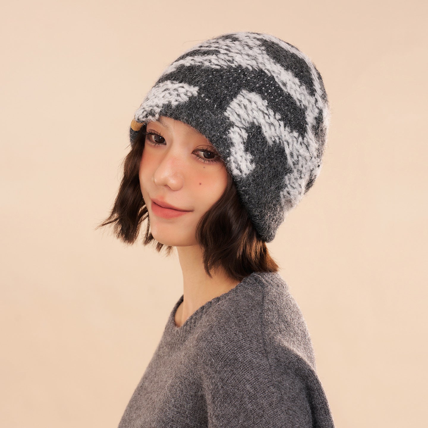 Oversized Knit Beanie Wool Ski Hat