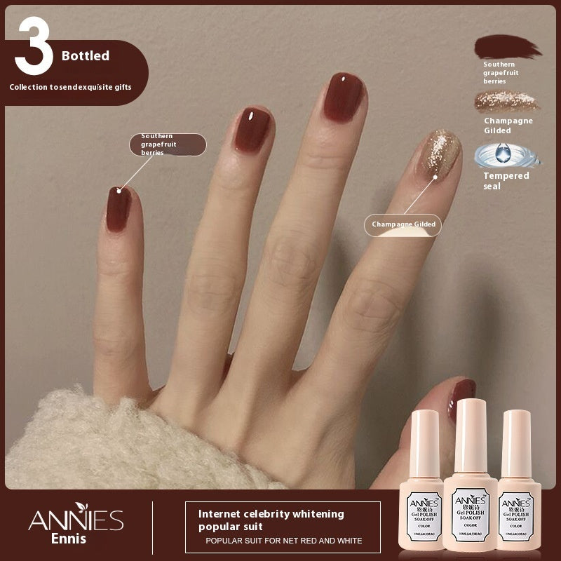 Women's Three-color New Ice Jelly Nude Color Gel Nail Polish Suit