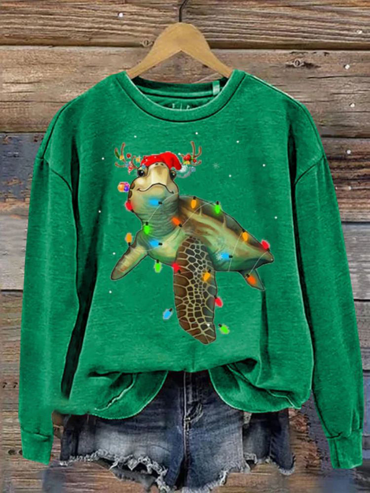 Dametrøje 3D Digital Jule-serie Printet Rundhals Sweatshirt