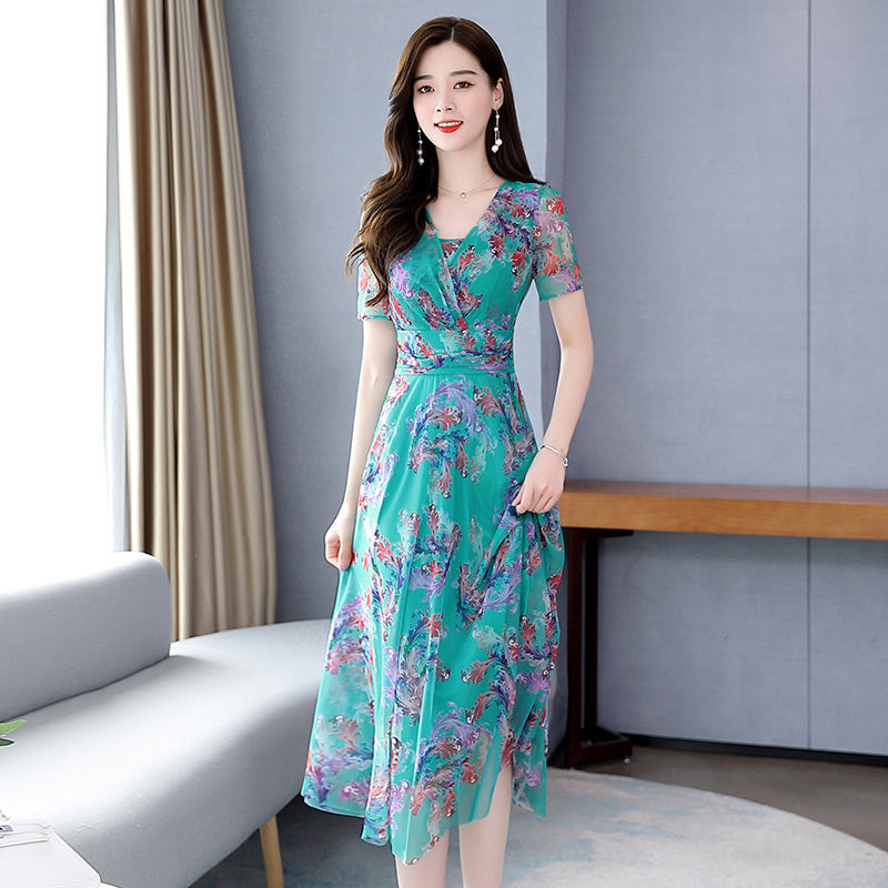 Long Slimming Chiffon Dress