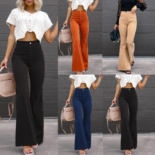 Pants Slight Rags High Waist Casual