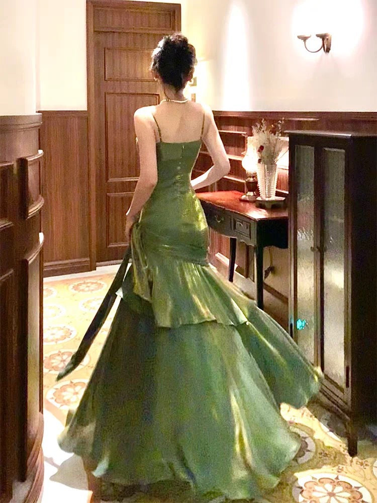 Womens Spaghetti-strap Mermaid Dress