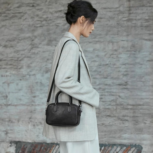 Commuter Single Shoulder Crossbody Leather Handbag For Women