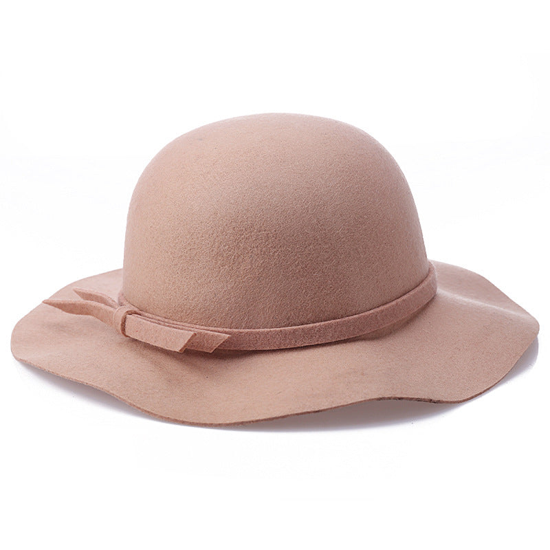 Women's Pure Wool Wave Basin Hat Woolen