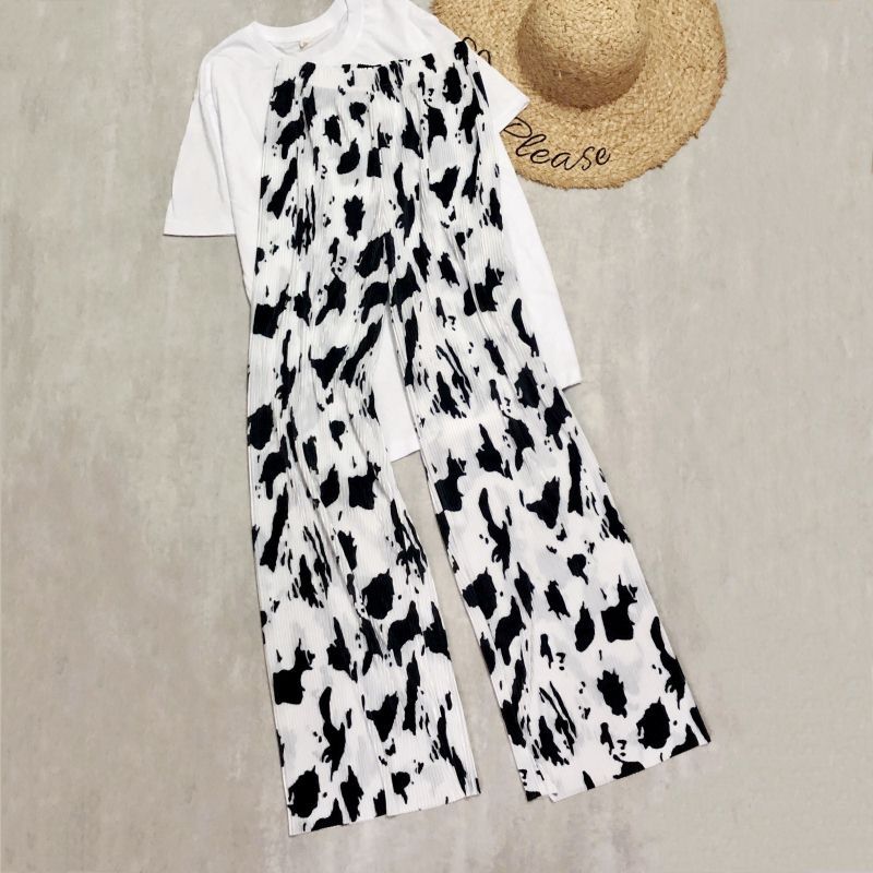 Spring And Summer Women's Wide-legged Pants High Waist Pleated