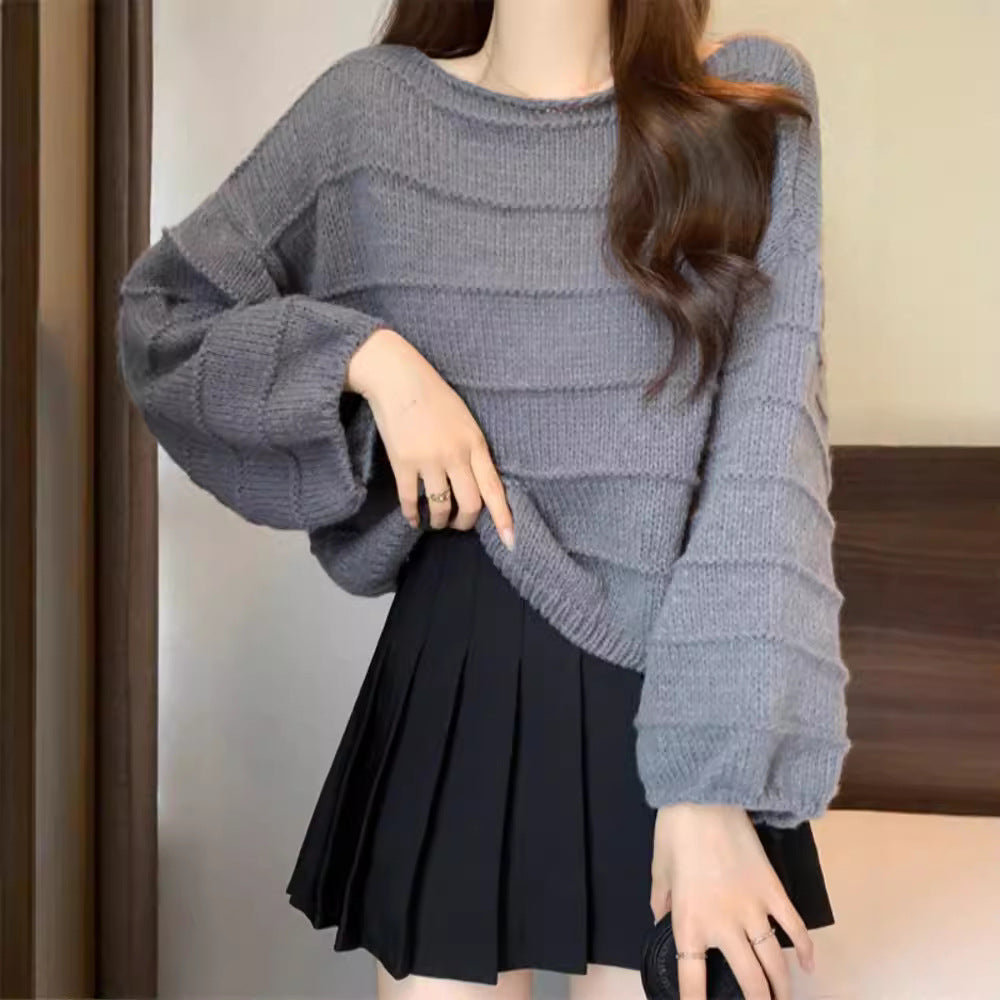 Retro Laid-back Knit Sweater Loose Fit