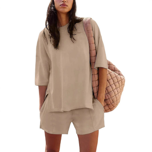 Summer New Women's Blouse Shorts Suit