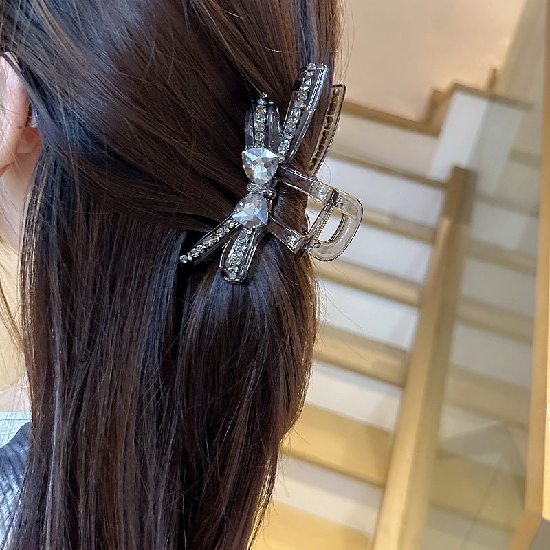 New Acrylic Crystal Bow Hair Clip For Women