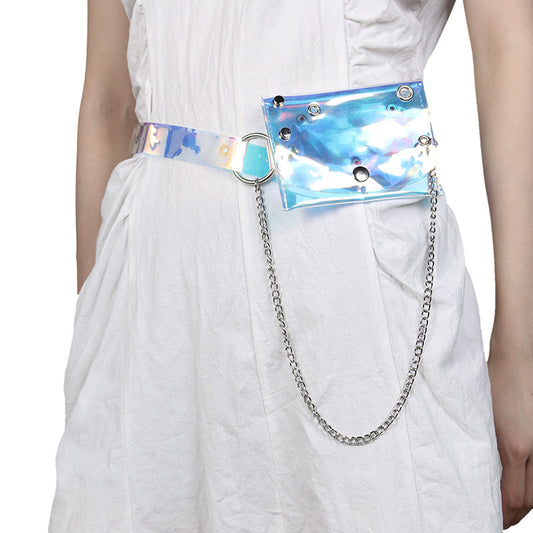 Transparent Laser Waist Bag Belt Women's Chain Mini Small Bag