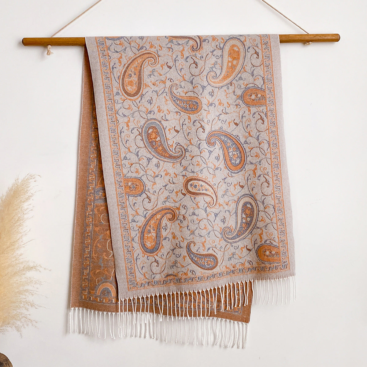 New Cashmere-look Scarf With A Cashew Patternperfect For Staying Warm In Air-conditioned Rooms Or As A Stylish Outer Layer