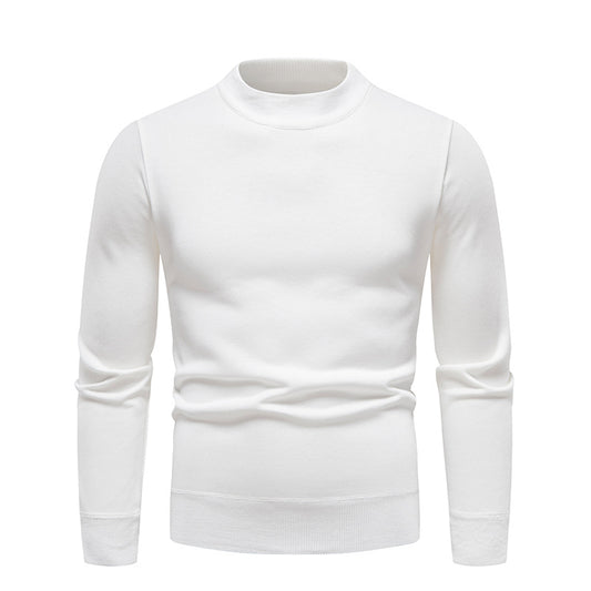 Sweater Men's Fleece-lined Thick Round Neck Sweater