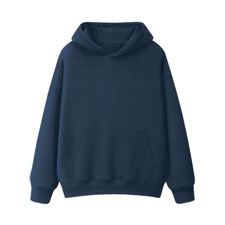 Combed Cotton Terry Hooded Sweater Solid Color Casual Men And Women Couple Style