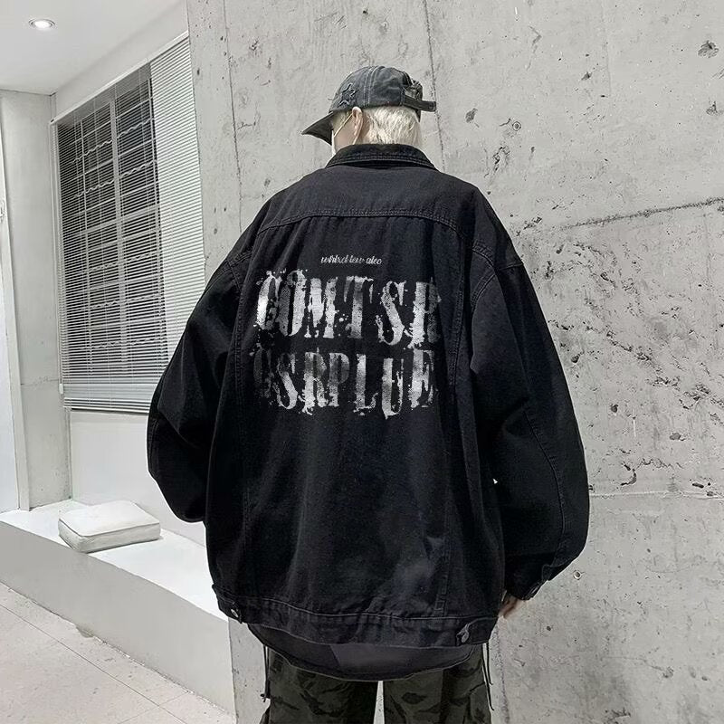 Amerikansk retro sort denimjakke