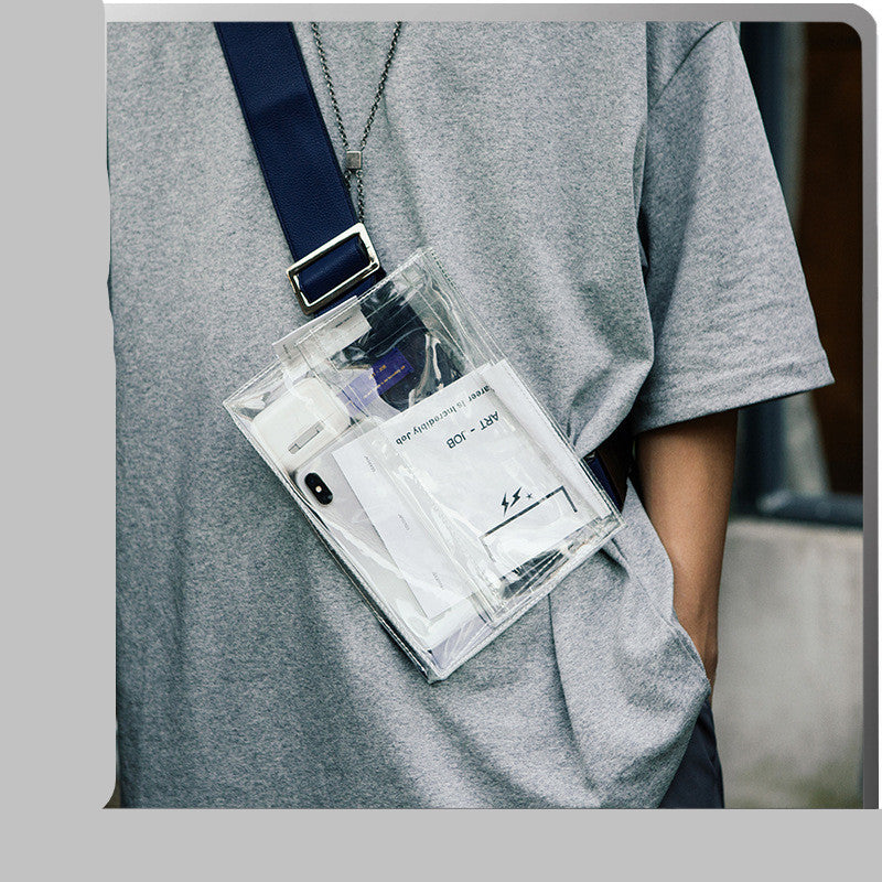Transparent bag printed shoulder strap