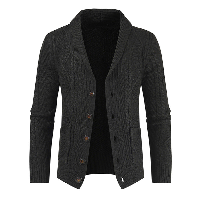 Fashionable Loose-knit Thickened Men's Sweater Coat