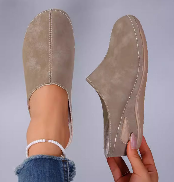 Fashion Plush Slippers Outdoor Wedges Sandals Women's Garden Shoes