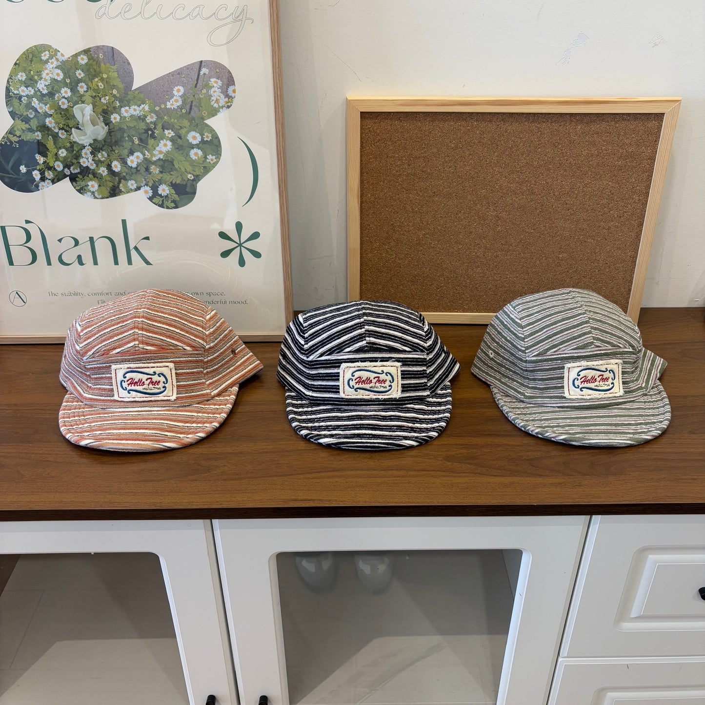 American-style Vintage Striped Patch Baseball Cap