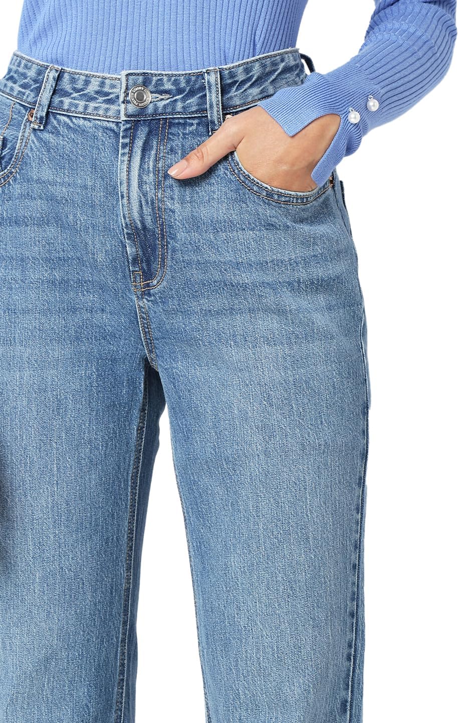 VERO MODA dam Raka jeans Vmtessa Hr raka jeans Li3114 Ga Noos