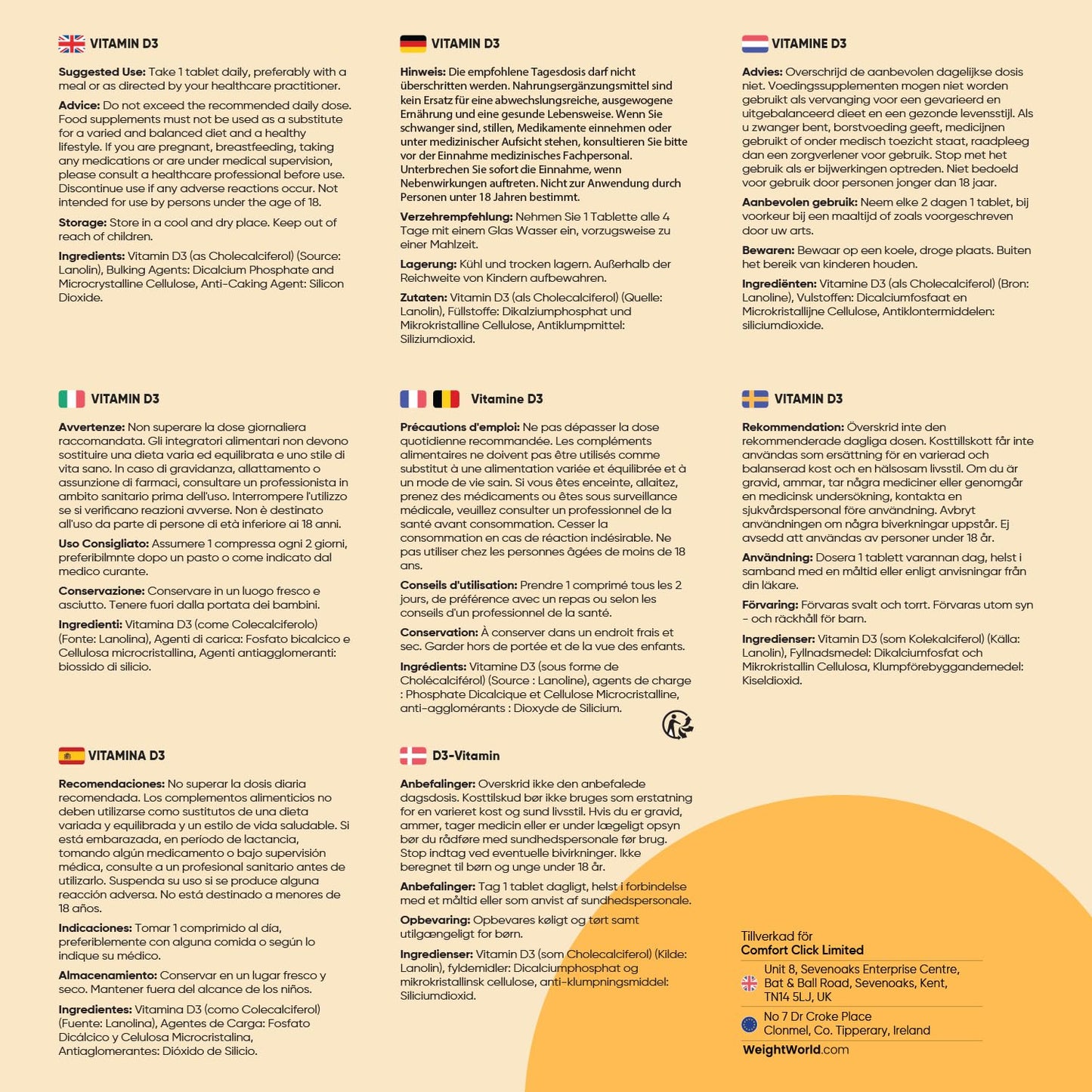 Vitamin D3 4000 IU - 400 tabletter (1 tablett varannan dag) - Solvitamin för immunförsvar, ben, tänder och muskler (EFSA) - 100% ren kolekalciferol vitamin D från WeightWorld