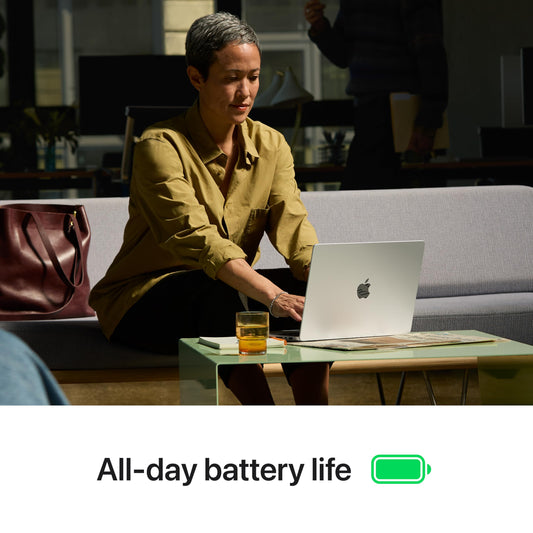 Apple 2024 MacBook Pro med M4 Pro-chip med 12-kärnig processor och 16-kärnig grafik: 14,2-tums Liquid Retina XDR-skärm, 24 GB enhetligt minne, 512 GB SSD-lagring, rymdsvart