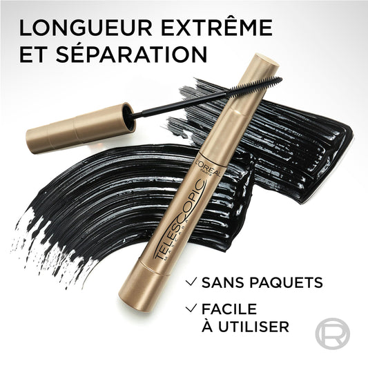L'Oréal Paris, klassisk längdmascara, Telescopic Black, 8 ml