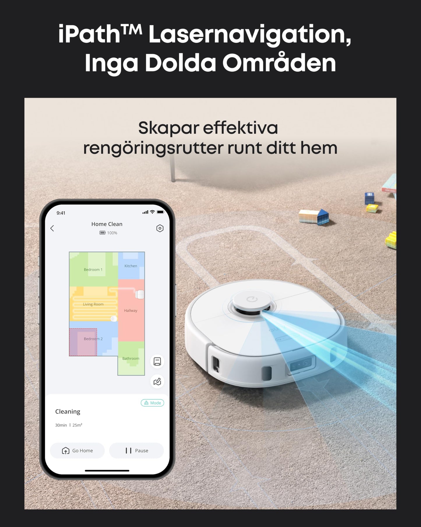 Anker eufy X10 Pro Omni Robotdammsugare med Mopp, 8 000 Pa, Trycksatt dubbel roterande mopp med 12 mm Automatisk Lyftning, Hårtrasselavlägsning, Tyst Design, AI Hinderundvikning, Allt-i-ett-station