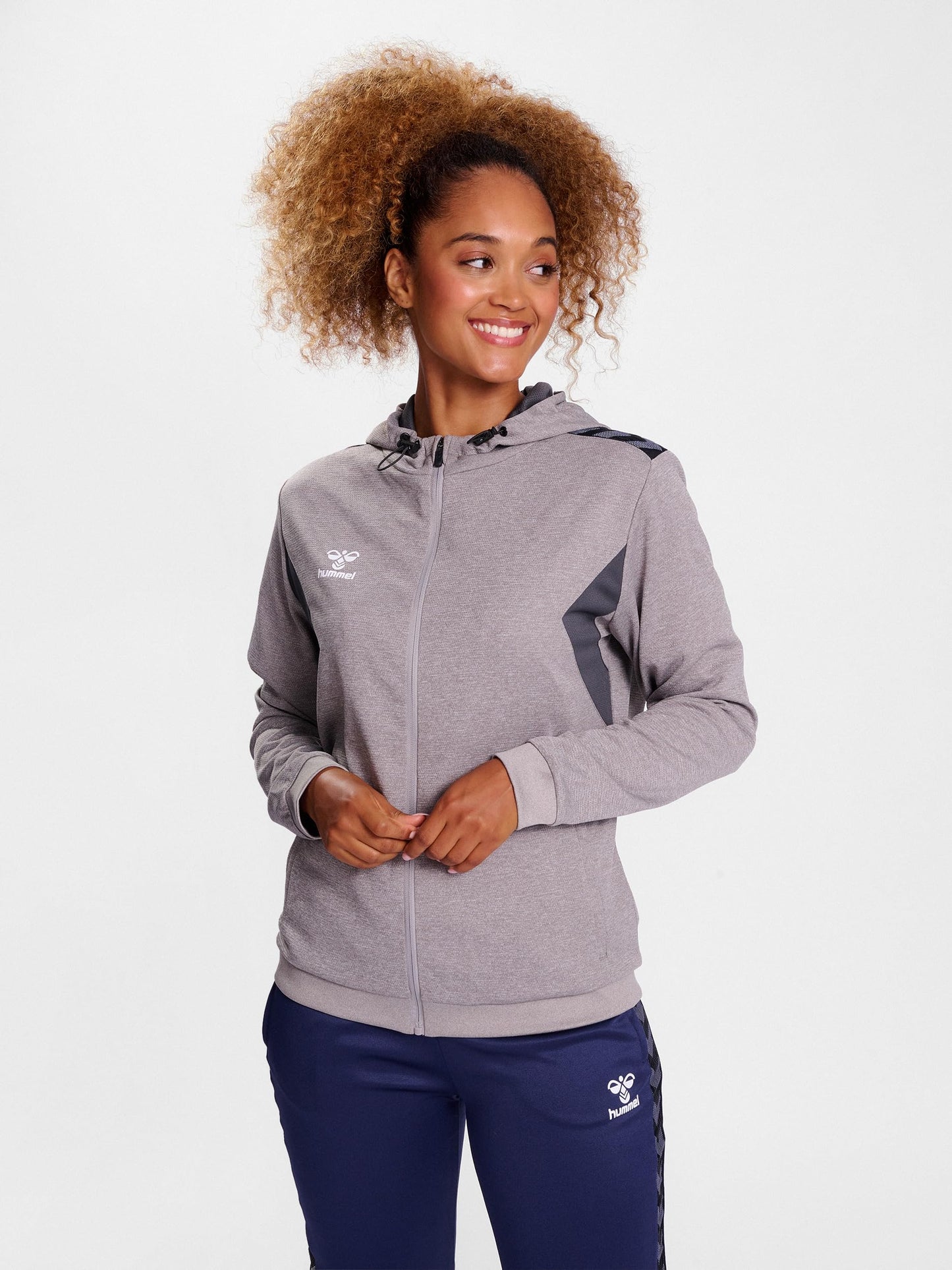 hummel dam HmlAutentisk Pl zip huvtröja dam Sweatshirt