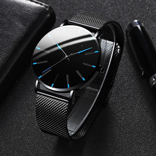 Wrist Watches, Analog Quartz, Sports Chronograph Watch Fashion, Timepiece Stylish Wristwatch Band, Luxury For Men's Business Watch Durable Leather, Battery Included, 1.57in