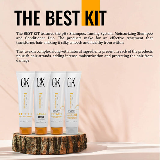 GK HAIR Global Keratin Det bästa konsumentboxpaketet (100ml / 3,4 Fl Oz) Keratinuträtning Hårbehandling - Komplex brasiliansk professionell plattning för rakt och frizzfritt hår