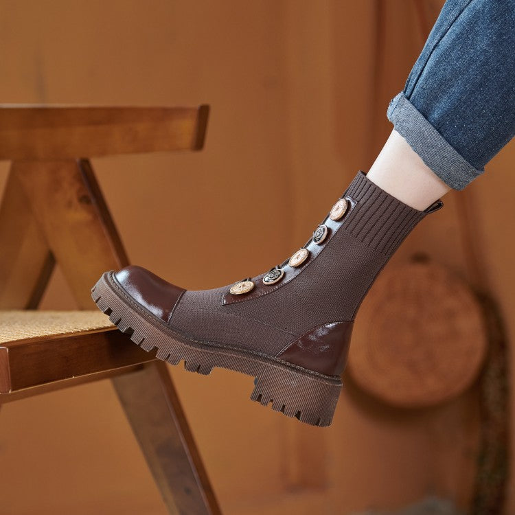 Thin Leg Thick-soled Martin Boots Women Boots Brown