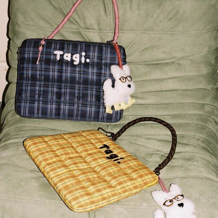 Plaid Tote One Shoulder Laptop