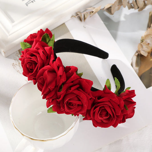 Rose Head Hoop Sen Female Wreath Bride Jewelry