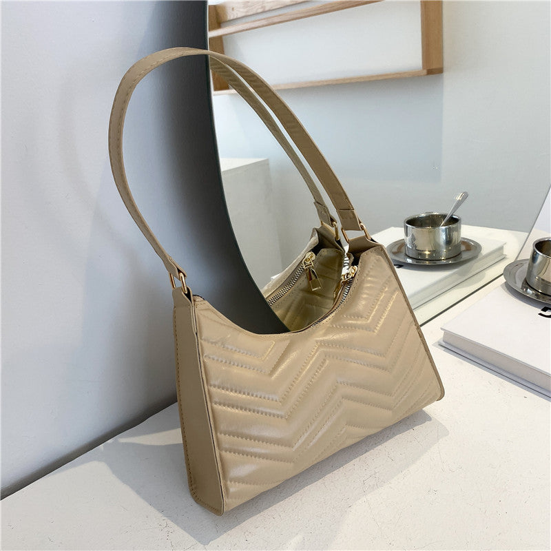 Fransk Niche-Design Rhombe Skuldertaske
