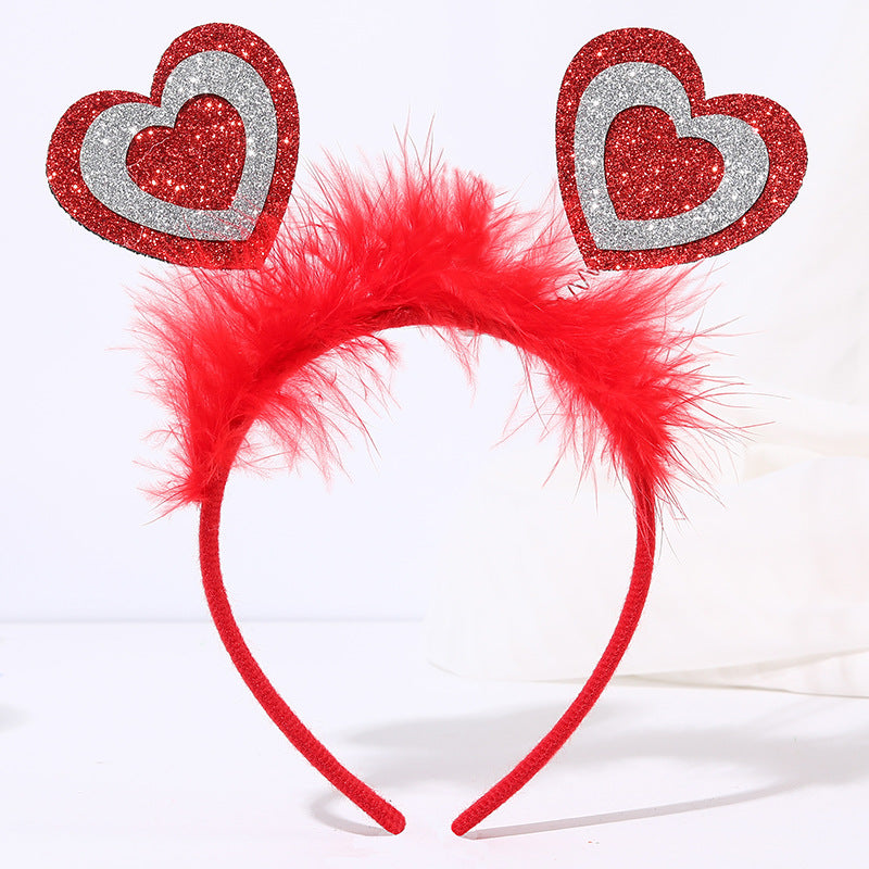 Red Heart Headband Accessories Three-dimensional