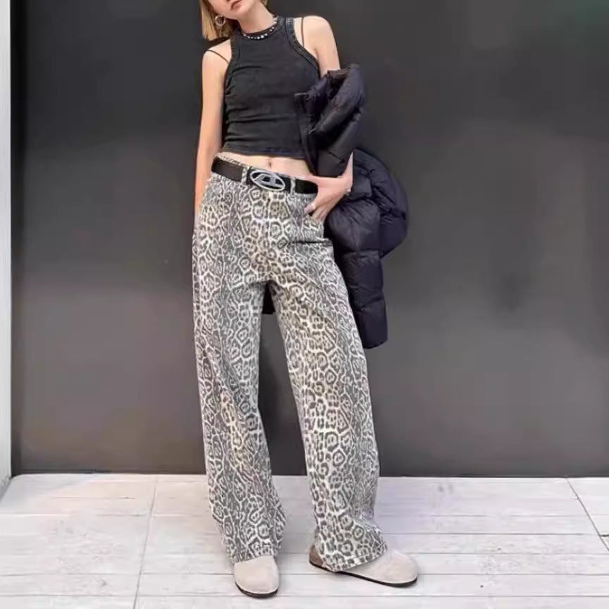 American-style Retro Street Straight Wide-leg Pants
