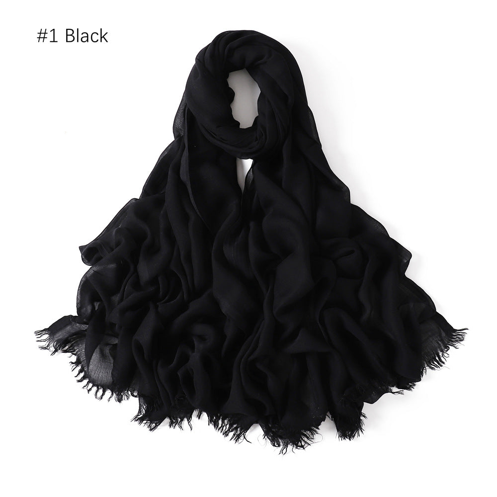 Women's Fashionable Thin Modal Monochrome Rayon Breathable Shawl Scarf