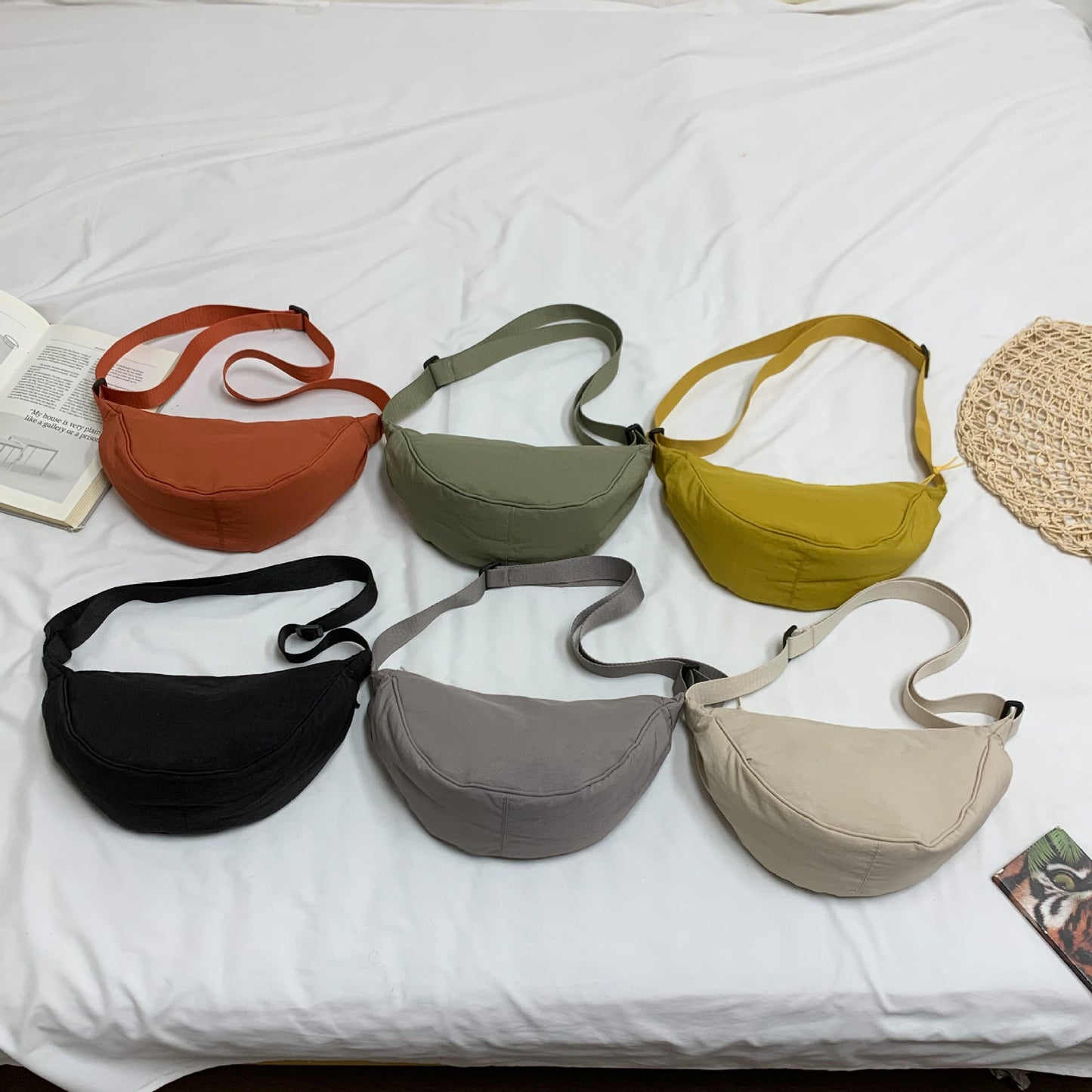 Solid Color Fashion Western Style All-matching Ins Korean Style Shoulder Messenger Bag