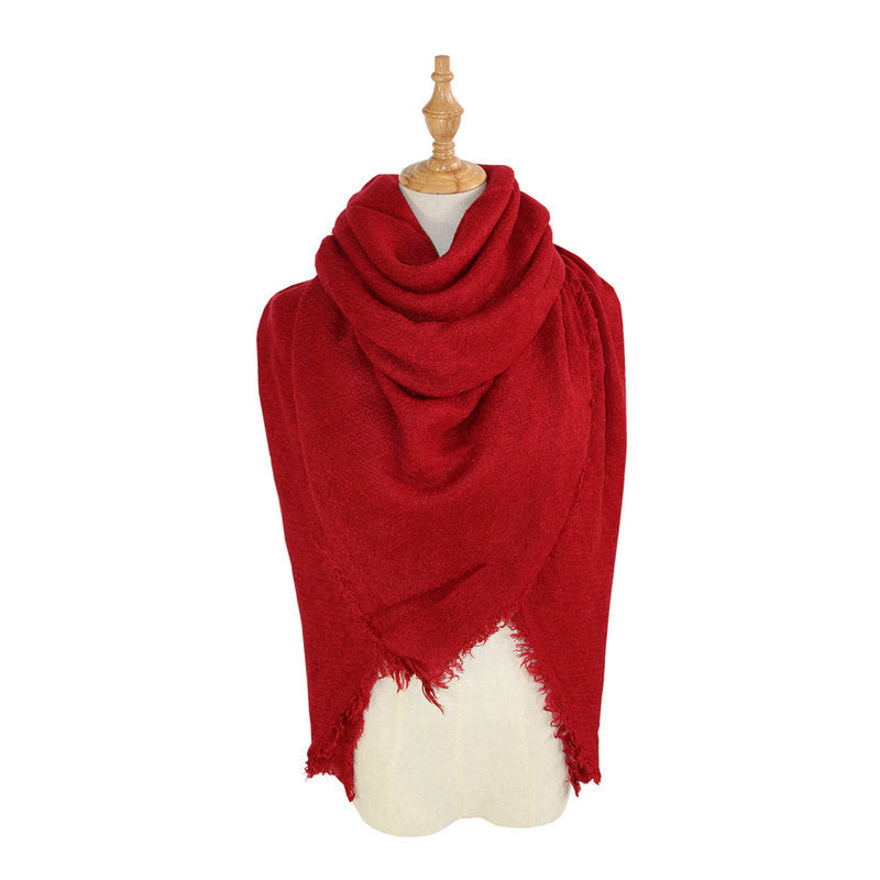 Faux Cashmere Oversized Solid Scarf
