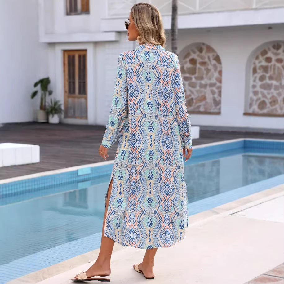 Printed Casual Beach Vacation Dress For Women