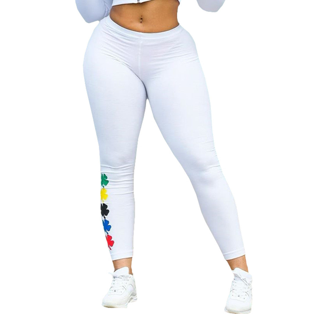 Fashion Printed Sexy Slim-fit Buttocks Casual Trousers