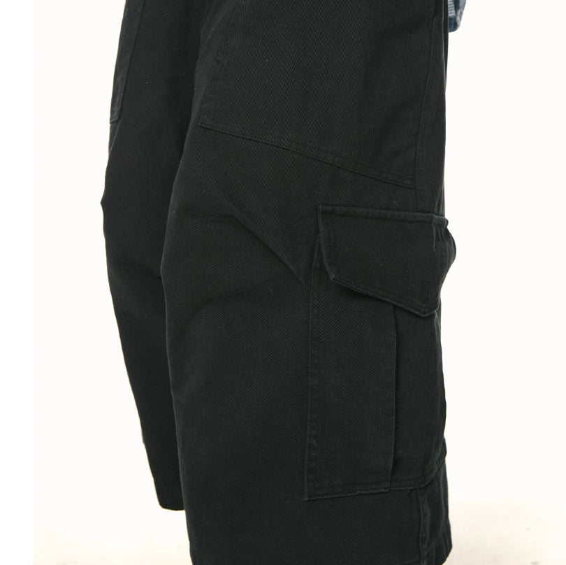 American-style Vintage Distressed Large-pocket Work Shorts