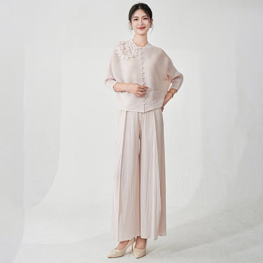 Two-piece Stylish And Slim-fit Top And Pants Set