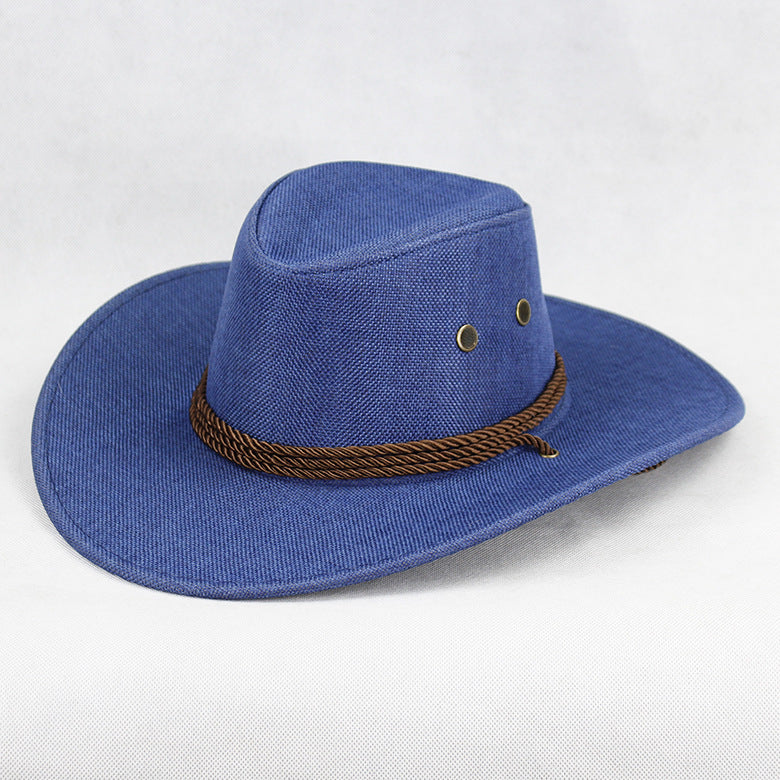 Western Denim Male Hat Double-sided Suede Sun Hat Female Horse Riding Hat