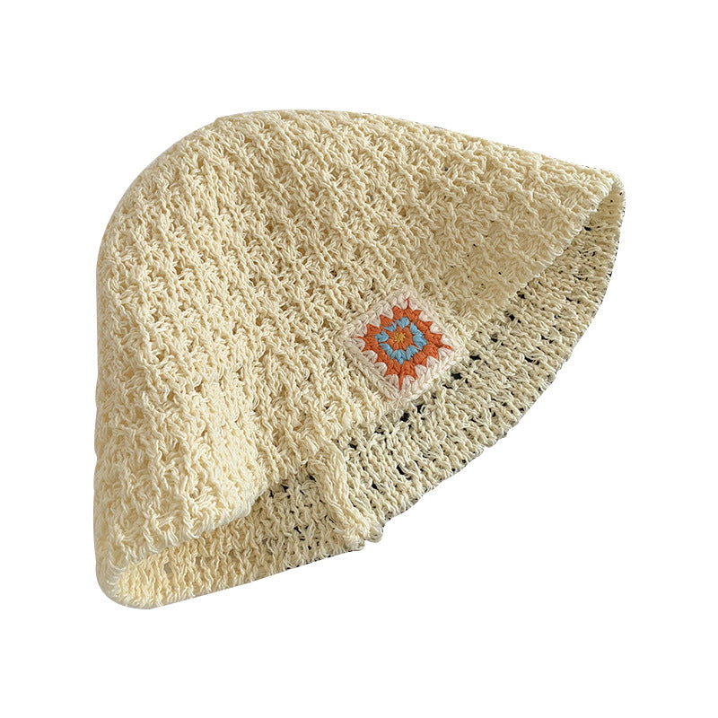 Woven Bucket Hat Women's Summer Hollow Breathable Sun-proof Sun Protection