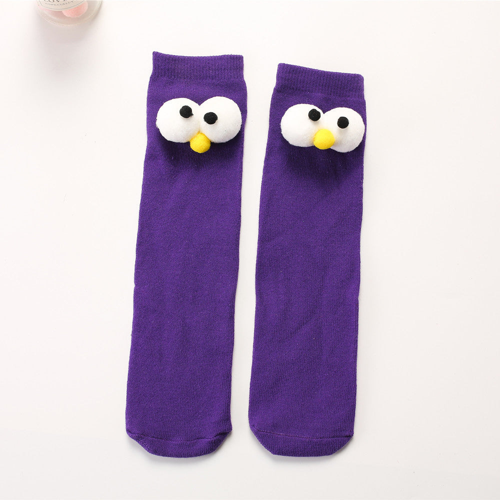 Knee-length Doll Socks With Big Eyes