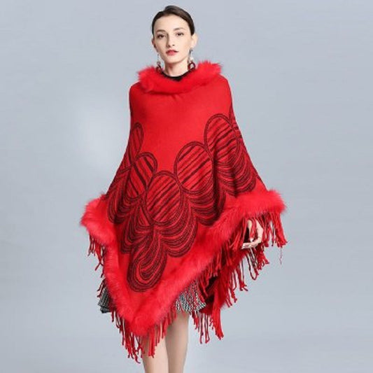 Cardigan Women's Cloak Mid-length Scarf Shawl Outer Wear